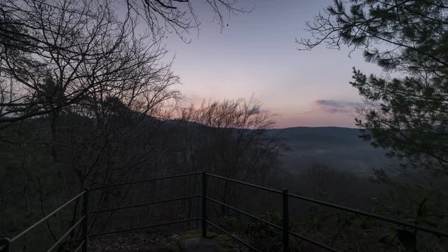 Timelapse video, sunrise, Hirschtal, Palatine Forest, Rhineland Paltinate, Germany.
