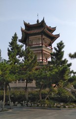 Temple in Yuhuangding Park (Yao Chi), in downtown Yantai, China
