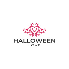 Design a logo template for your business, Modern and line style, Halloween heart or love vector