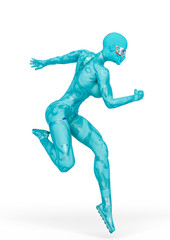 futuristic nurse doing a pin up action