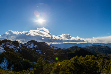 Fototapeta premium Winter in La Cerdanya, Pyrenees, Spain
