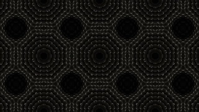 3d Looped balls texture. Abstract ornate decorative background. Hypnotic trendy kaleidoscope.