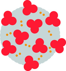 Coronavirus virus molecule and germ through a microscope looking at Corona Virus COVID 19