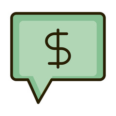 money message business financial investing line and fill icon