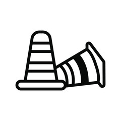 Icon traffice cone best vector illustration , template business construct transportation symbol safety , warning work attention stop element solid company , security background

