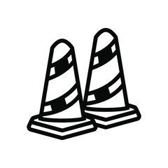 Icon traffice cone best vector illustration , template business construct transportation symbol safety , warning work attention stop element solid company , security background
