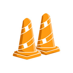 Icon traffice cone best vector illustration , template business construct transportation symbol safety , warning work attention stop element solid company , security background
