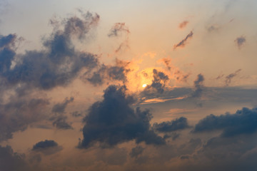 Fototapeta premium beautiful clouds in the sunset time