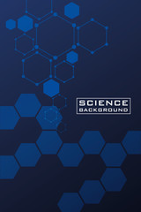 dark blue science background with lines structures