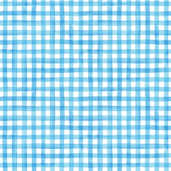 watercolor gingham check, hand painted seamless vector pattern
