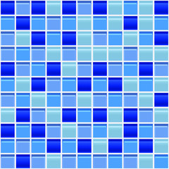 Seamless blue mosaic Glossy tiles texture pattern reallistic vector