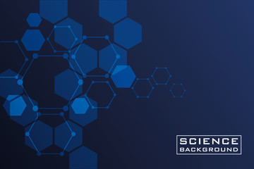 dark blue science background with lines structures