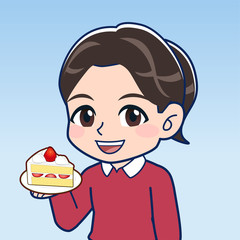 ショートケーキのイラスト