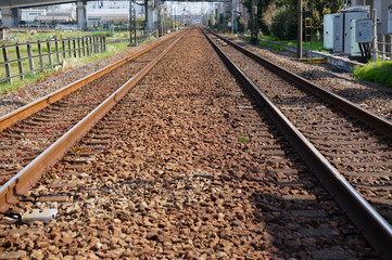 真っすぐに延びる線路