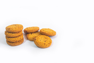 Breakfast, almond cookies, milk, ready to eat in the morning