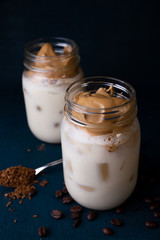 Iced Dalgona Coffee, a trendy fluffy creamy whipped coffee