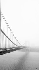 Fototapeta premium View of George Washington Bridge with a morning fog