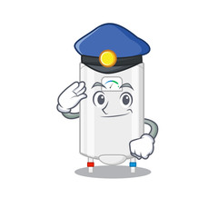 Police officer mascot design of gas water heater wearing a hat