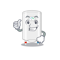 Gas water heater cartoon character design making OK gesture