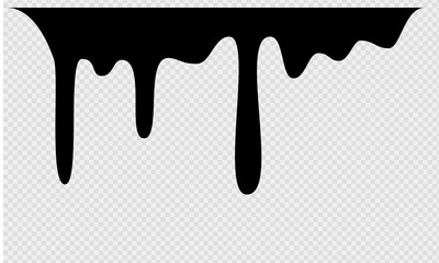 Black melt drips or liquid sauce drops. Black liquid or melted chocolate drips, current paint.