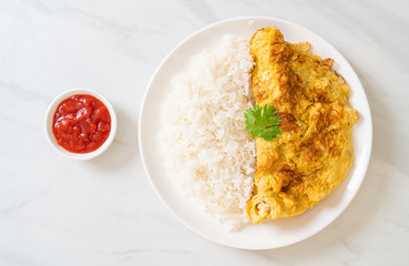 Omelet or Omelette with Rice