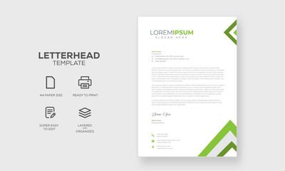 Simple letterhead design template clean elegant vector