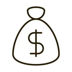 money bag safe business financial investing line style icon