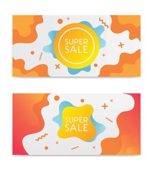Vector illustration super sale banner template design, Big sales special offer