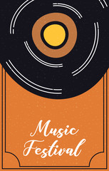 music fest poster with vinyl disk