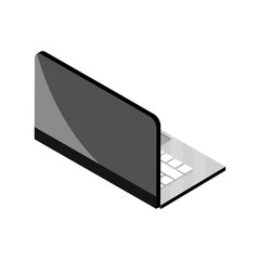 open laptop device gadget technology isometric isolated icon