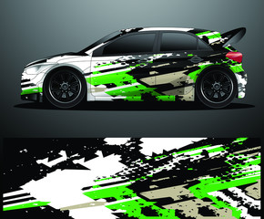 Rally car decal graphic wrap vector, abstract background