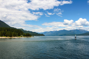 Mountain and Lake from a Ferry
