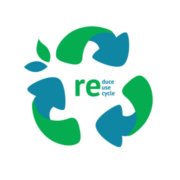 Zero waste icon. Symbol of recycling and reducing pollution. Vector illustration in nice flat style