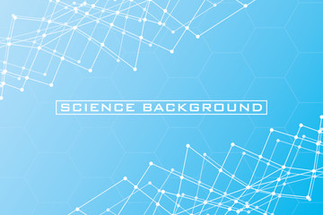 blue science background with lines structures