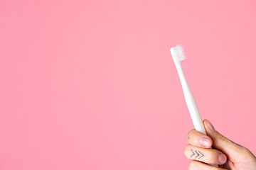 Woman with a toothbrush