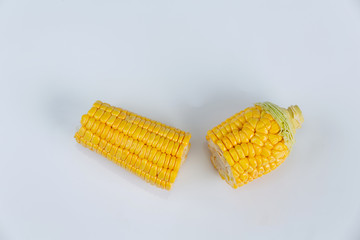 Corn  in the pod isolated from corn field on white background.