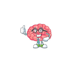 Cartoon character design of brain successful businessman