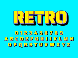Naklejka na ściany i meble modern styled 3D trendy font and alphabet for poster, sticker