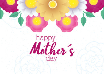 happy mothers day card with flowers