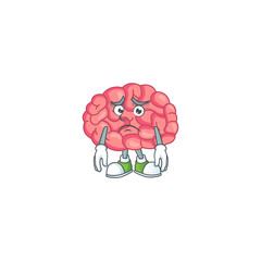Cartoon picture of brain with worried face