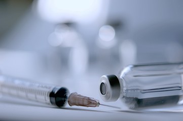 
Medicine in vials and syringe , ready for vaccine injection , Cancer Treatment , Pain Treatment and can also be abused for an illegal use, healthcare and medical concept vaccination.