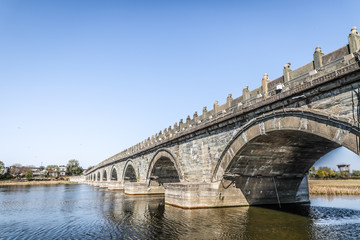 Stone Lion at Lugou Bridge in Beijing, China