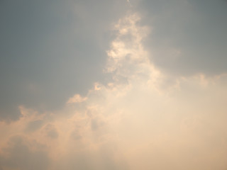Clouds in the clear sky in Asia's summer season