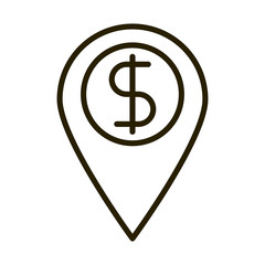 location pin money business financial investing line style icon