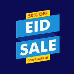 Eid Mubarak Sale Design for business. Discount Banner Promotion Template