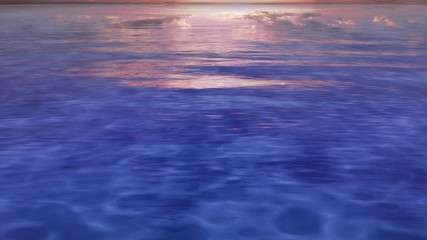 Naklejka na ściany i meble Sea Ocean Water Wave surface sky 3D illustration background.