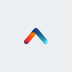 logo letter A unique design, icon color gradient initial A.