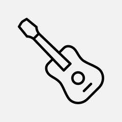 Acoustic guitar icon line style