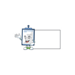 An image of medical note with board mascot design style