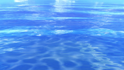 Sea Ocean Water Wave surface sky 3D illustration background.